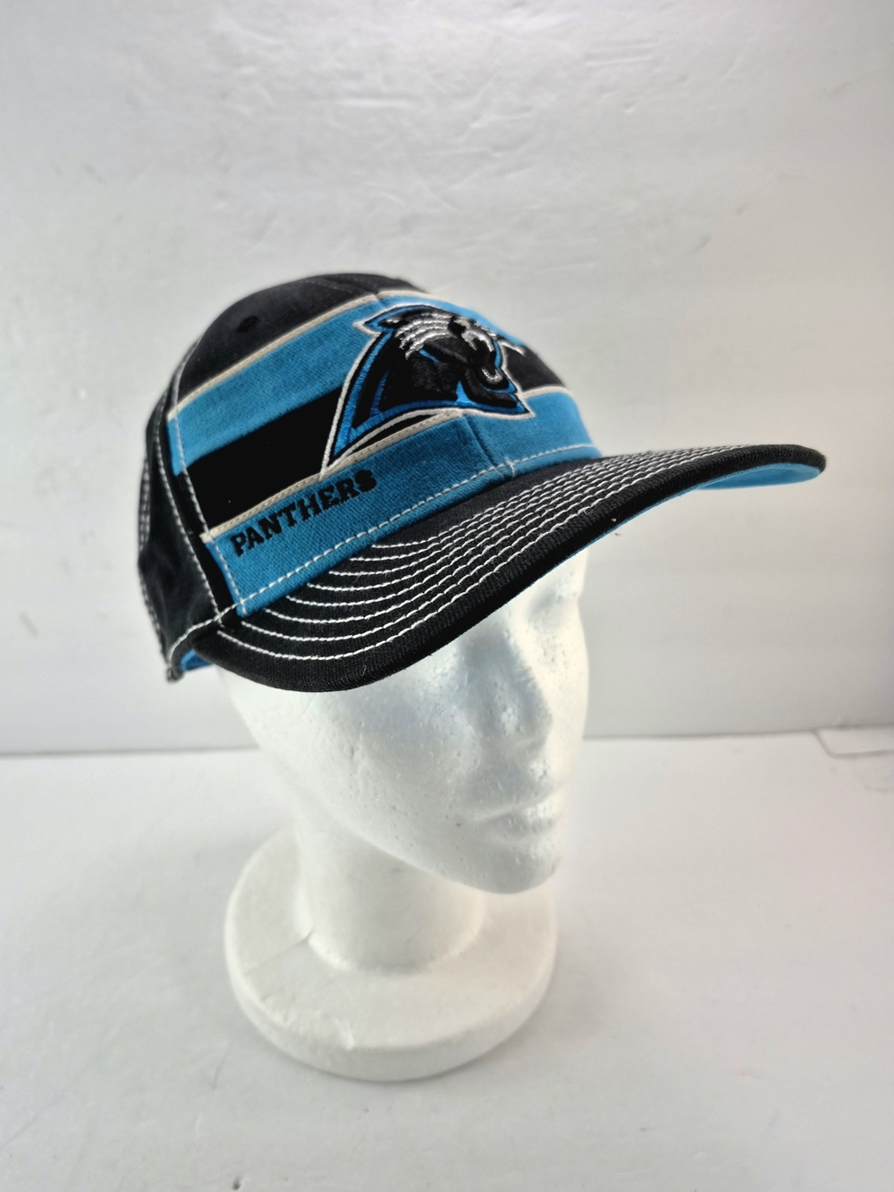 Vintage Reebok NFL Equipment Carolina Panthers Hat Cap L/XL Y2K Retro Fan Gear